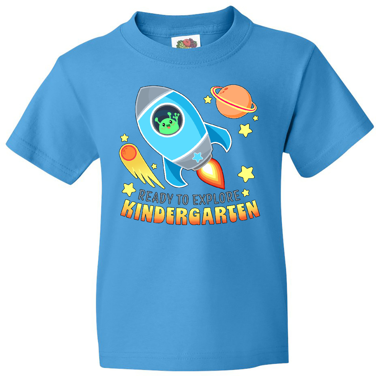 Inktastic Ready To Explore Kindergarten- Alien And Space Ship Youth T-Shirt Back - Picture 5 of 8
