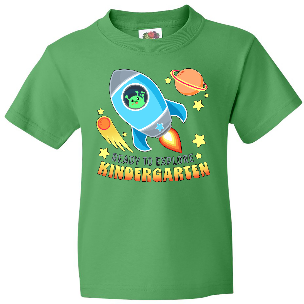 Inktastic Ready To Explore Kindergarten- Alien And Space Ship Youth T-Shirt Back - Picture 4 of 8