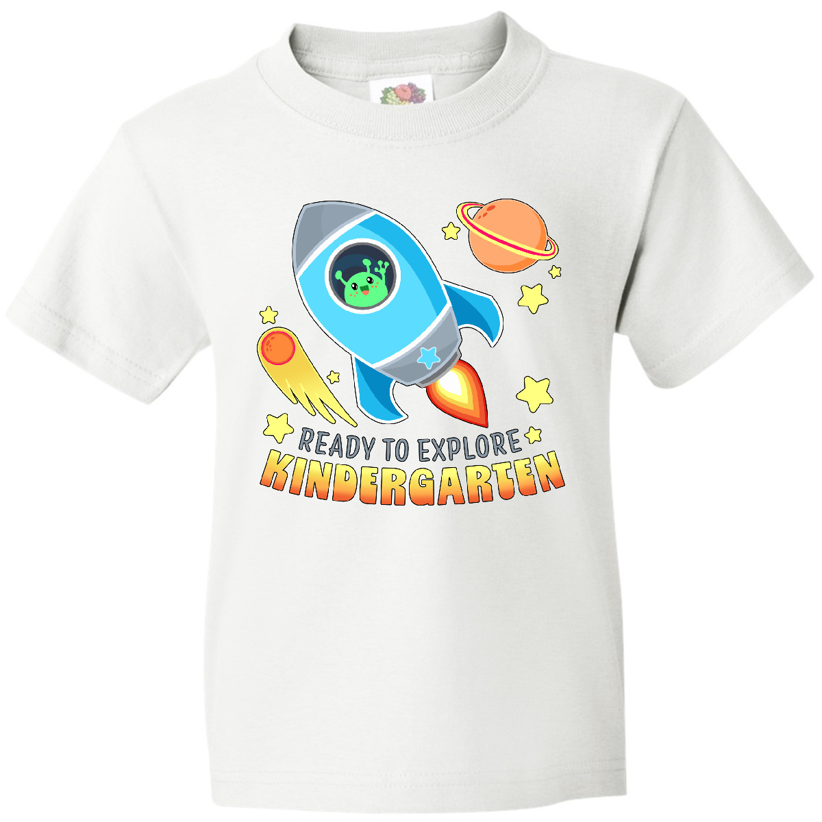 Inktastic Ready To Explore Kindergarten- Alien And Space Ship Youth T-Shirt Back - Picture 8 of 8