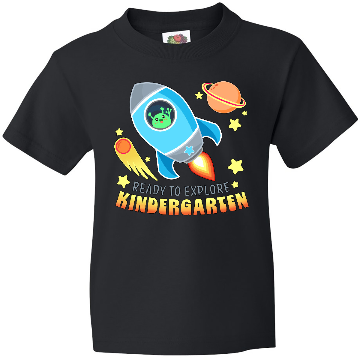 Inktastic Ready To Explore Kindergarten- Alien And Space Ship Youth T-Shirt Back - Picture 2 of 8