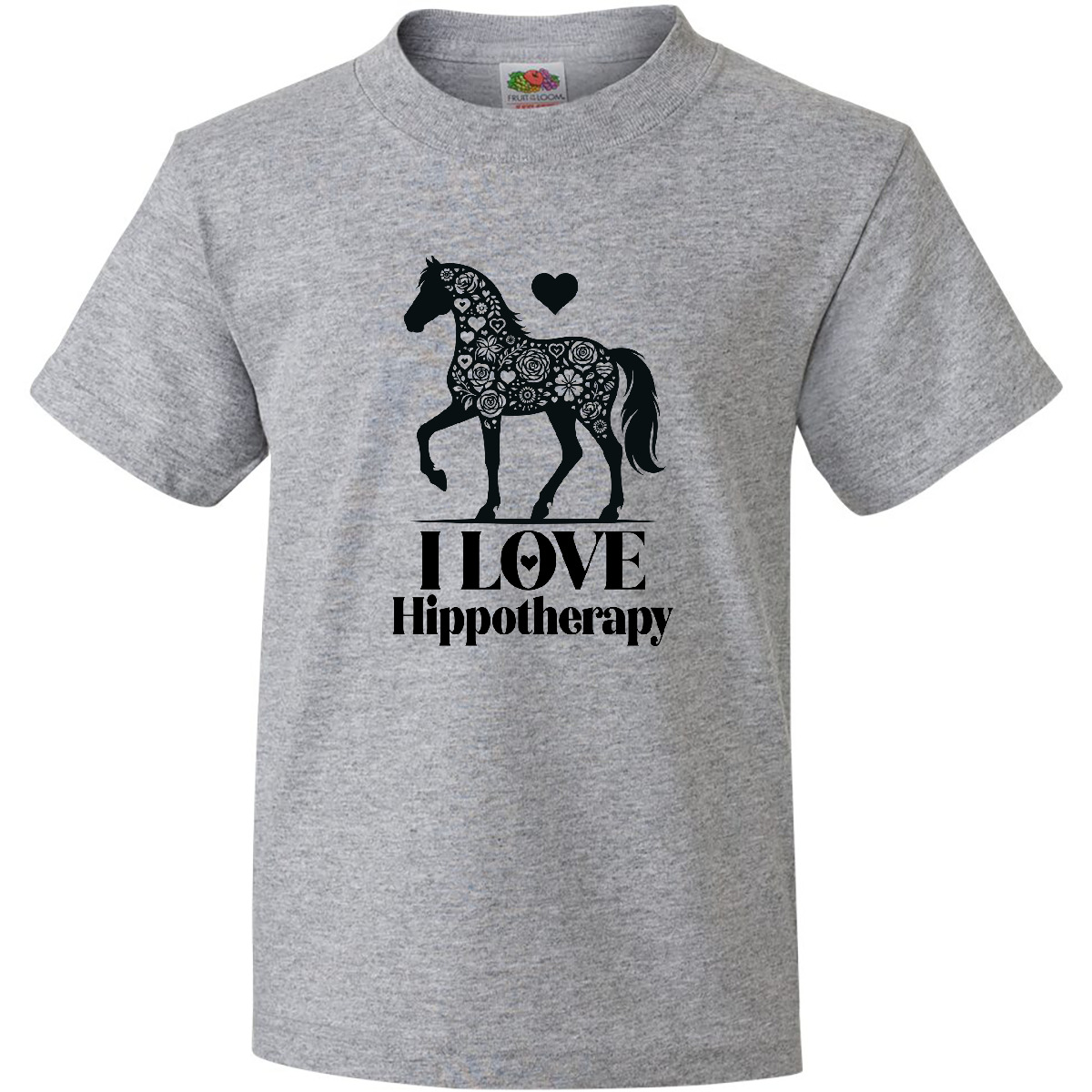 Inktastic I Love Hippotherapy Horse Physical Therapy Youth T-Shirt Riding Tee - Picture 3 of 7