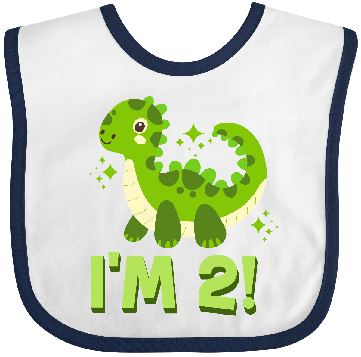 Inktastic 2nd Birthday Dinosaur 2 Year Old Baby Bib Dino Childs Toddler Boys - Picture 6 of 8