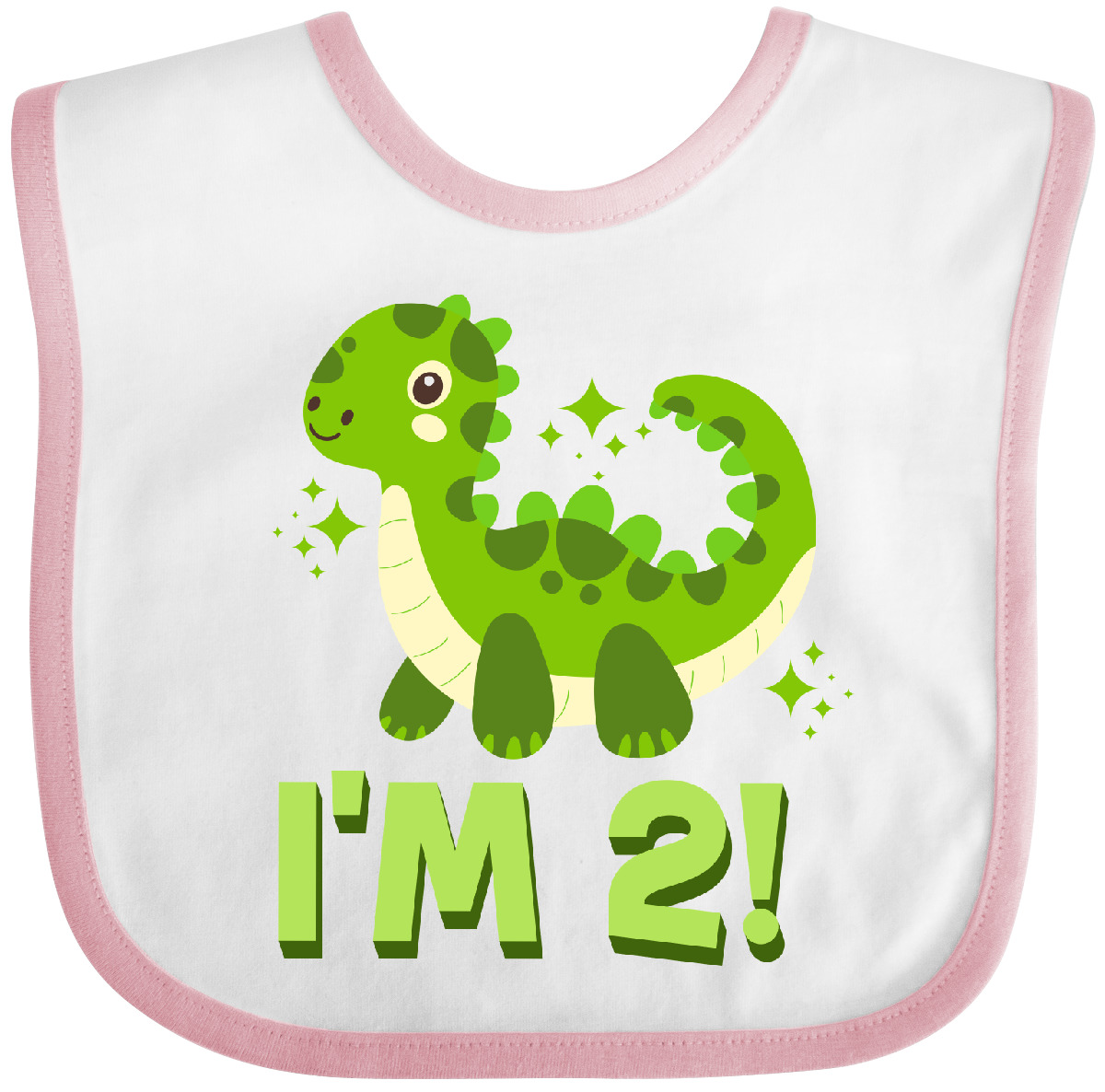 Inktastic 2nd Birthday Dinosaur 2 Year Old Baby Bib Dino Childs Toddler Boys - Picture 7 of 8