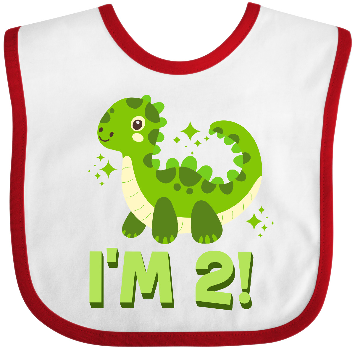 Inktastic 2nd Birthday Dinosaur 2 Year Old Baby Bib Dino Childs Toddler Boys - Picture 8 of 8