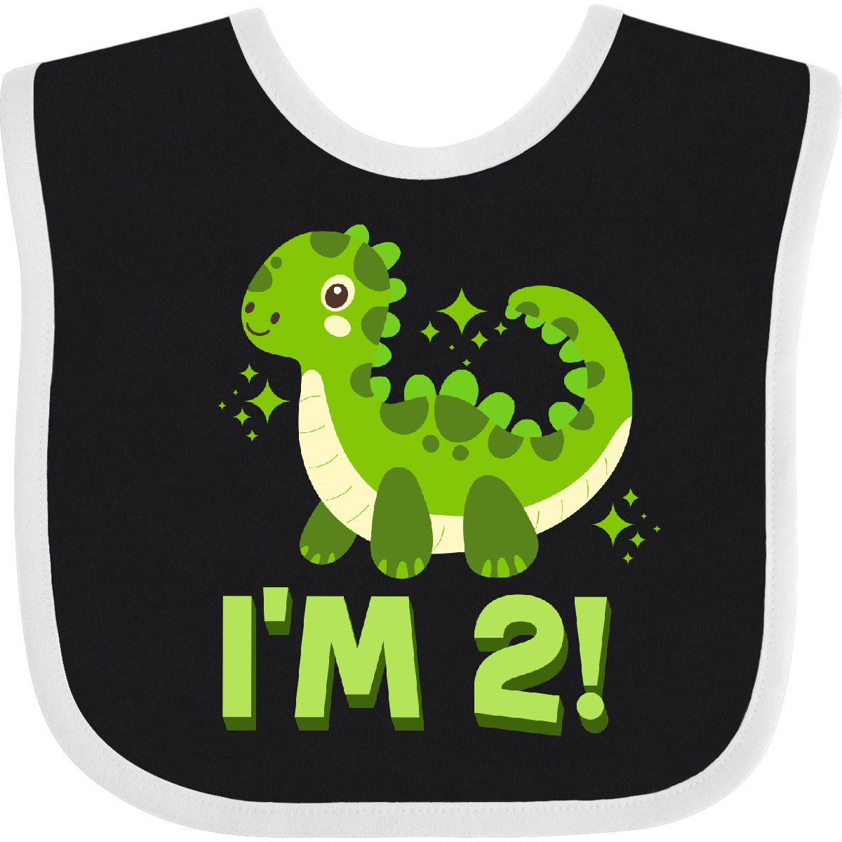 Inktastic 2nd Birthday Dinosaur 2 Year Old Baby Bib Dino Childs Toddler Boys - Picture 3 of 8