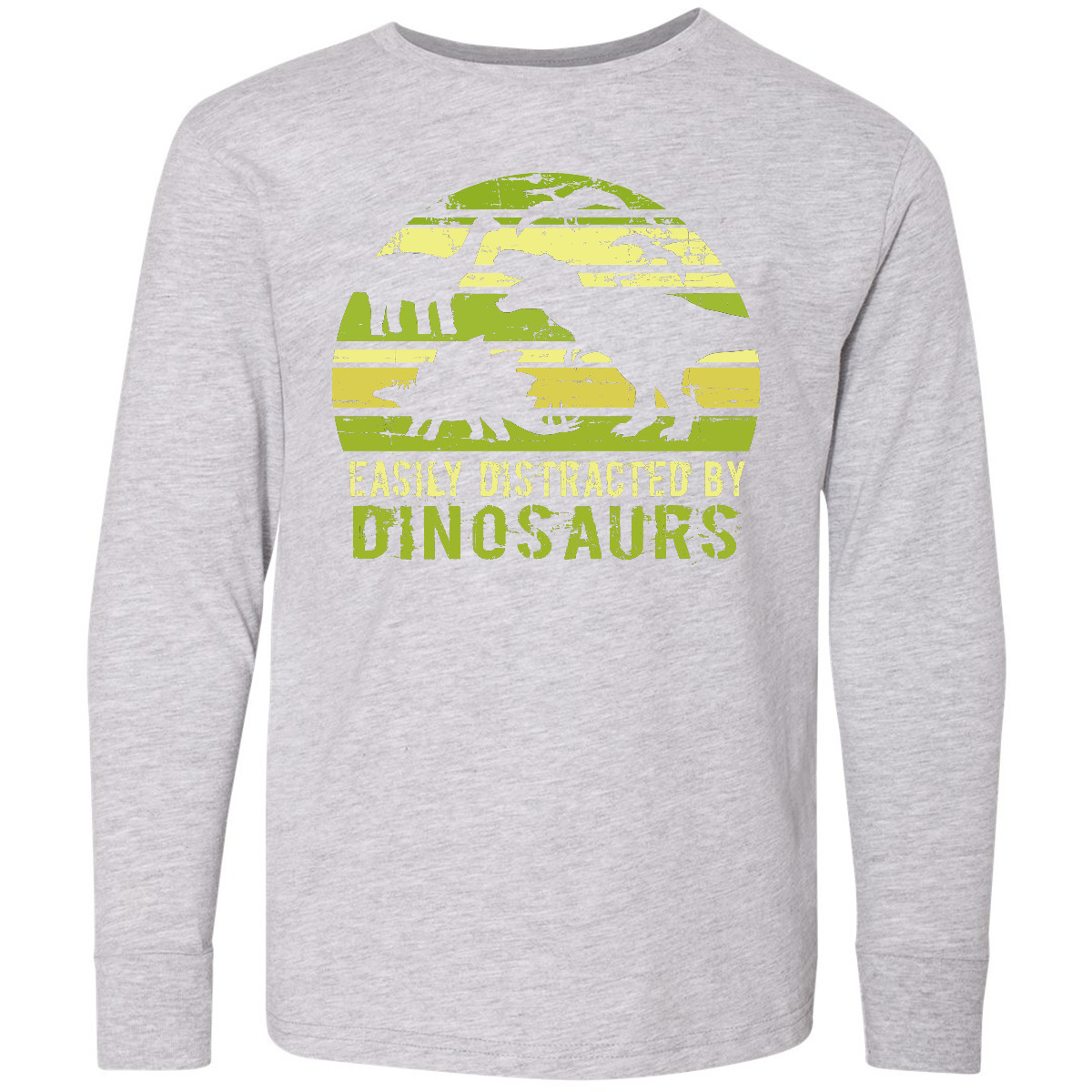 Inktastic Easily Distracted By Dinosaurs Youth Long Sleeve T-Shirt Dinosaur Dino - Picture 2 of 2