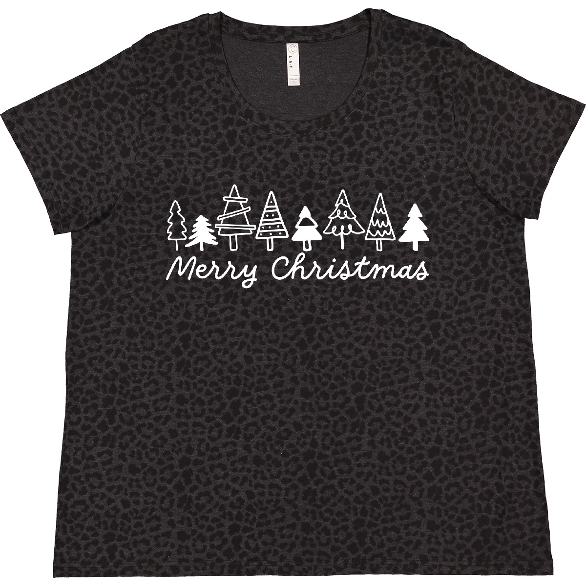 Inktastic Merry Christmas With Trees Women's Plus Size T-Shirt Adult Holiday Fun