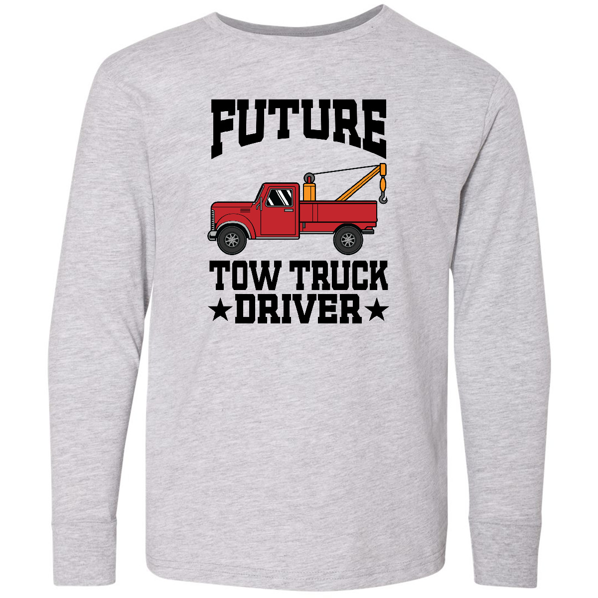 Inktastic Future Tow Truck Driver Youth Long Sleeve T-Shirt Occupation Boys Tee - Picture 2 of 2