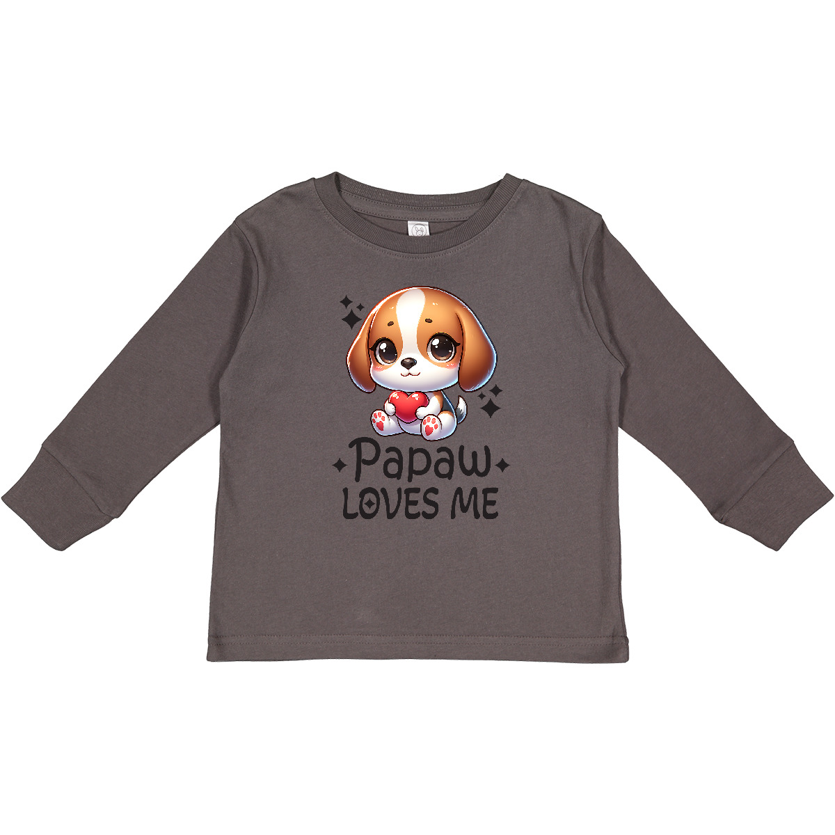Inktastic Papaw Loves Me Grandchild Puppy Toddler Long Sleeve T-Shirt Clothes