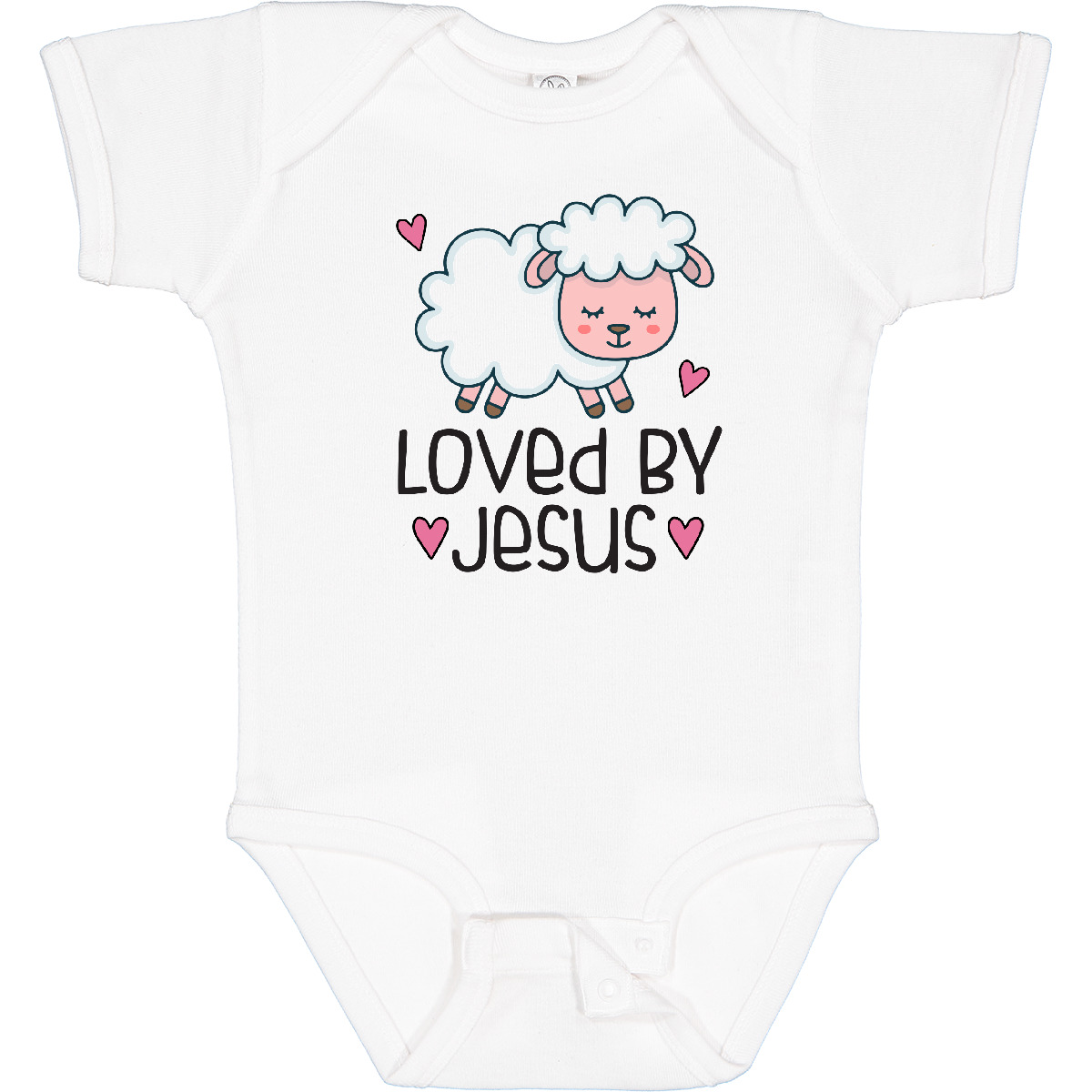 Inktastic Loved By Jesus Cute Baby Lamb Baby Bodysuit Religious New Easter - Picture 8 of 8