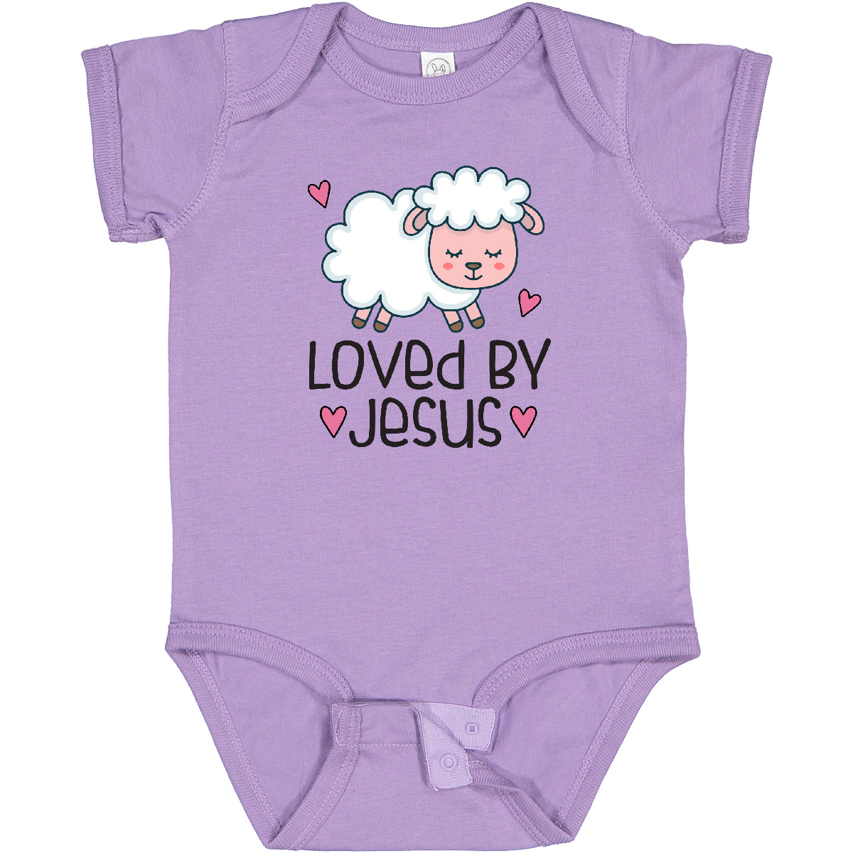 Inktastic Loved By Jesus Cute Baby Lamb Baby Bodysuit Religious New Easter - Picture 5 of 8
