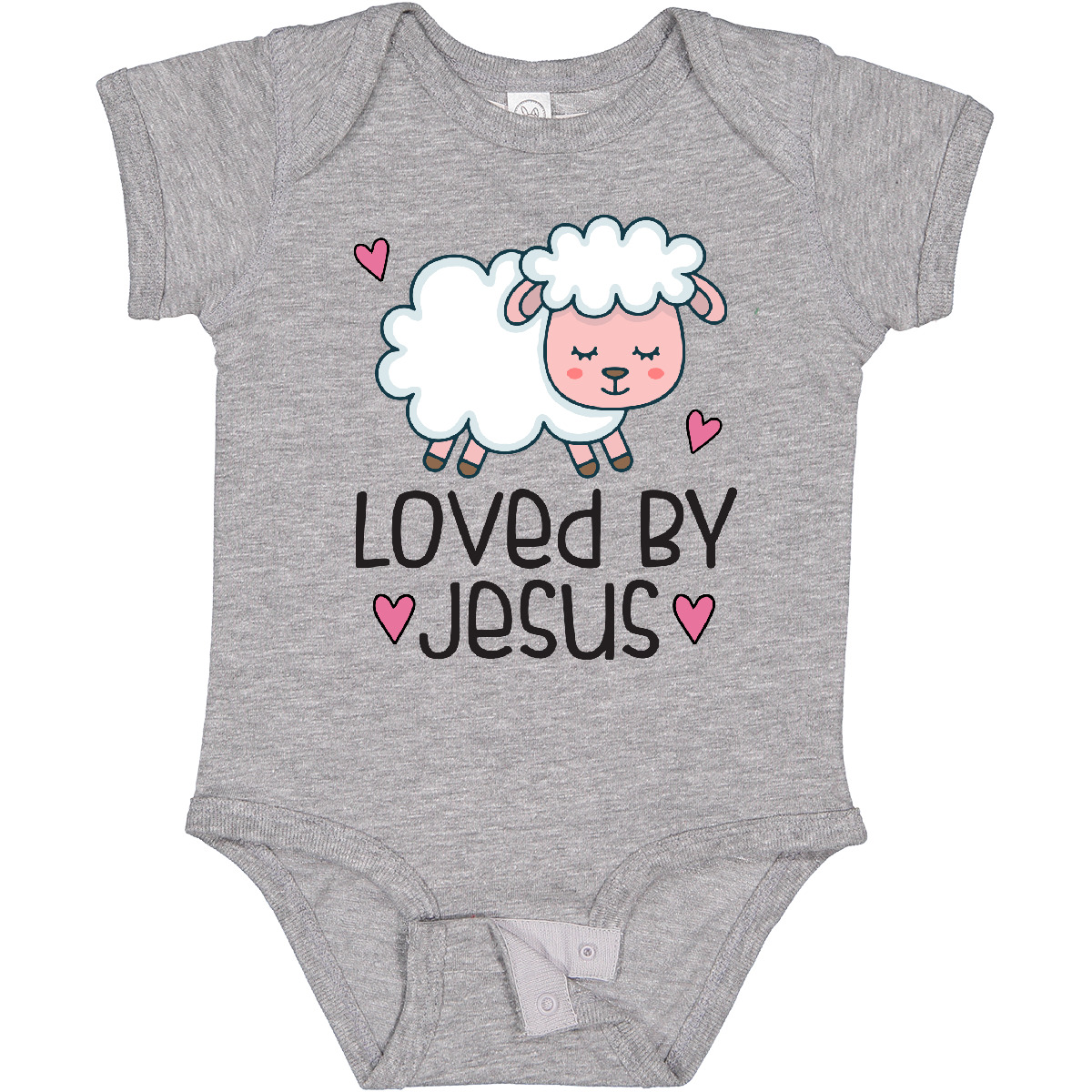 Inktastic Loved By Jesus Cute Baby Lamb Baby Bodysuit Religious New Easter - Picture 4 of 8