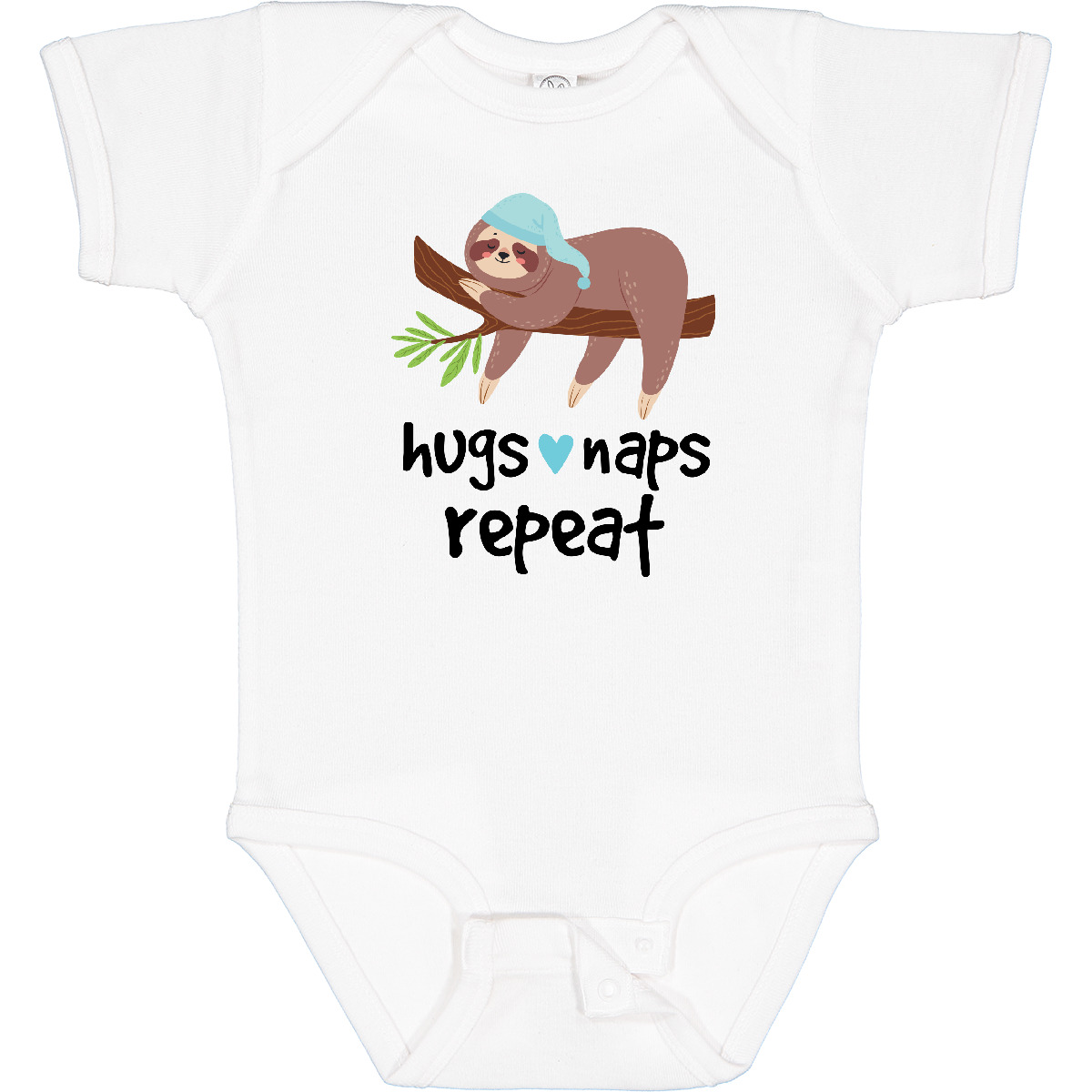 Inktastic Sloth Hugs Naps Repeat Baby Bodysuit New Grandson Son Childs Sweet - Bild 9 von 10