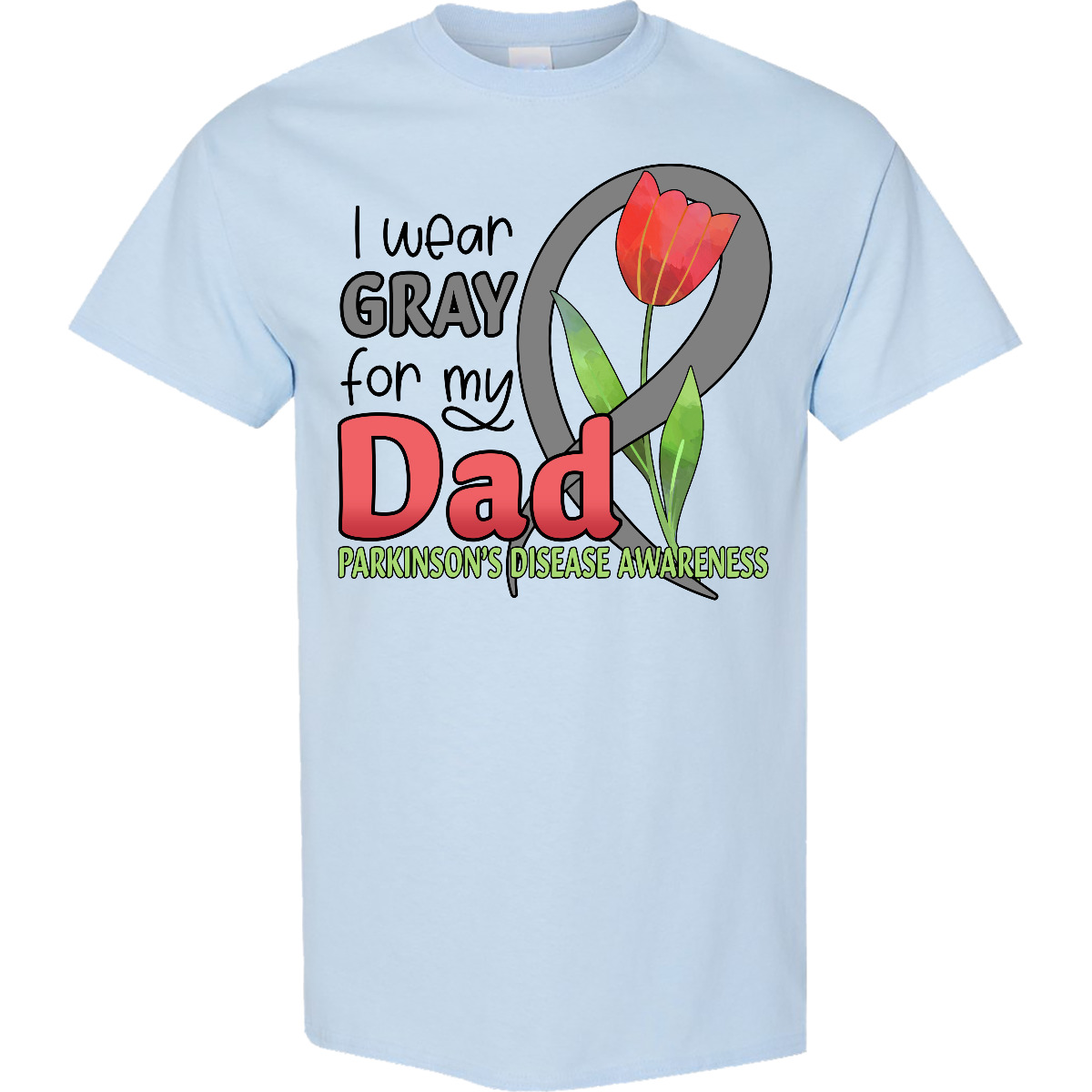 Inktastic I Wear Gray For My Dad- Parkinsons Disease Awareness With T-Shirt Mens