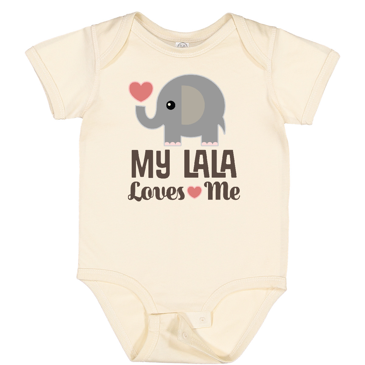 Inktastic My Lala Loves Me Grandkids Elephant Baby Bodysuit Grandson Boy Girl - Picture 8 of 9