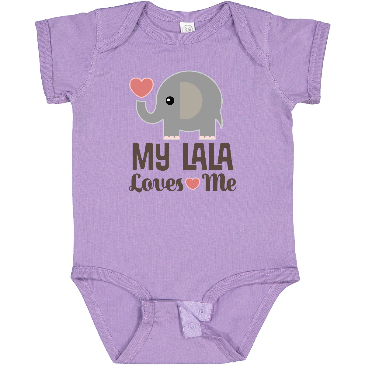 Inktastic My Lala Loves Me Grandkids Elephant Baby Bodysuit Grandson Boy Girl - Picture 7 of 9