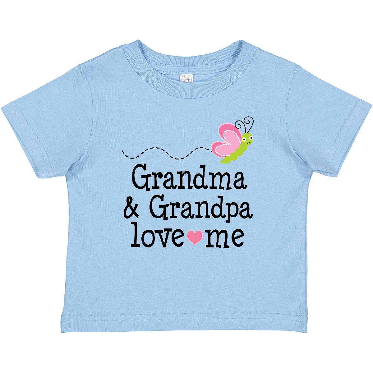 Inktastic Grandma And Grandpa Love Me Granddaughter Butterfly Baby T-Shirt Cute