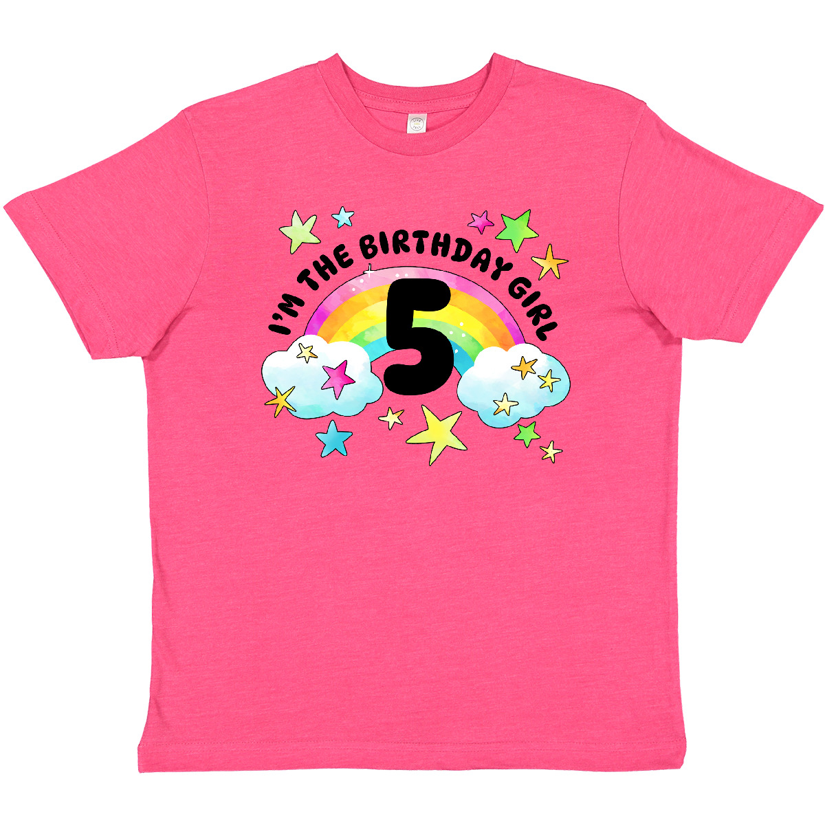 Inktastic I'm The Birthday Girl- Fifth Birthday Rainbow And Stars Youth T-Shirt - Picture 7 of 7