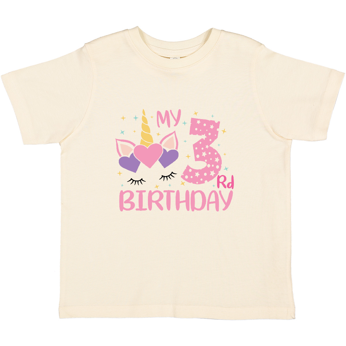 Inktastic 3rd Birthday Unicorn Toddler T-Shirt My Child Preschooler Kid Clothing