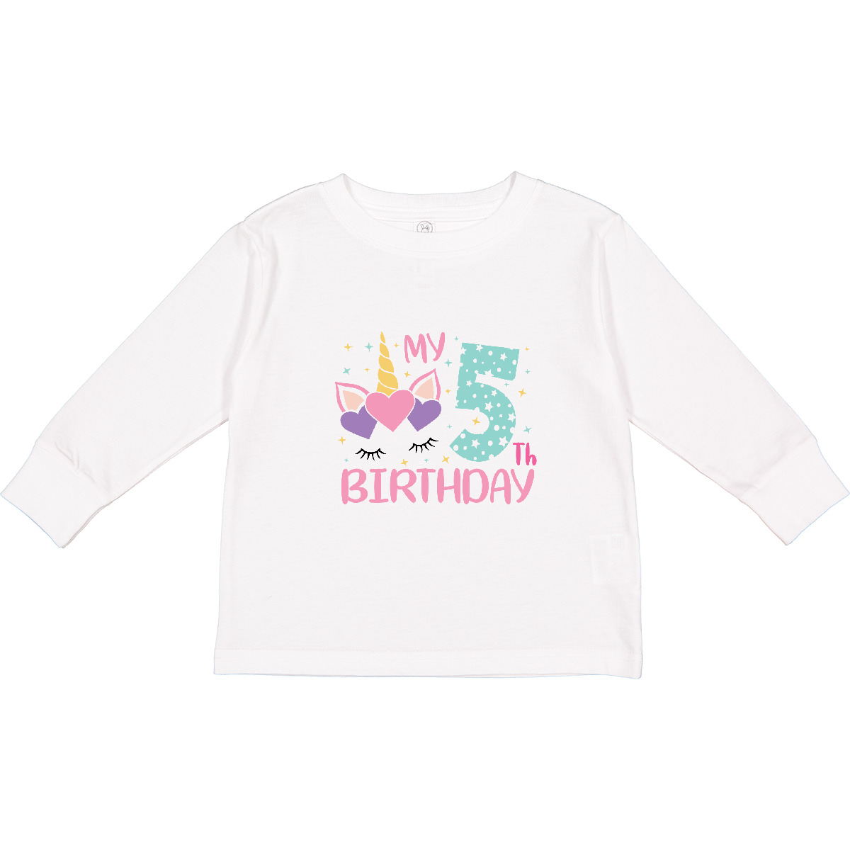 Inktastic My 5th Birthday Unicorn Toddler Long Sleeve T-Shirt Five Party Cute