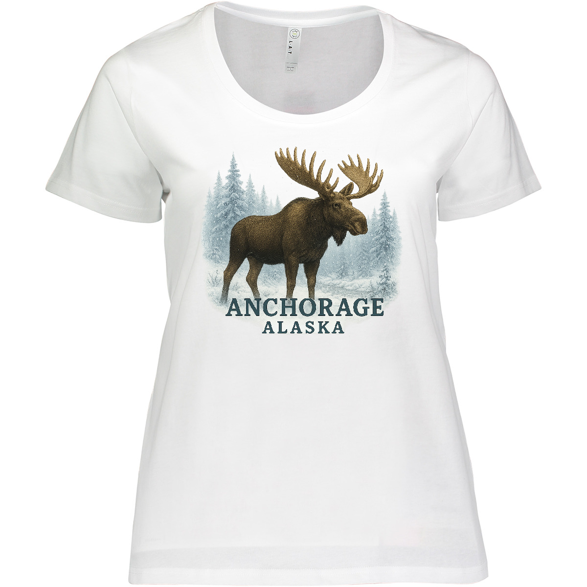 Inktastic Anchorage Alaska Women’s Plus Size T-Shirt Travel Forest Nature Trip