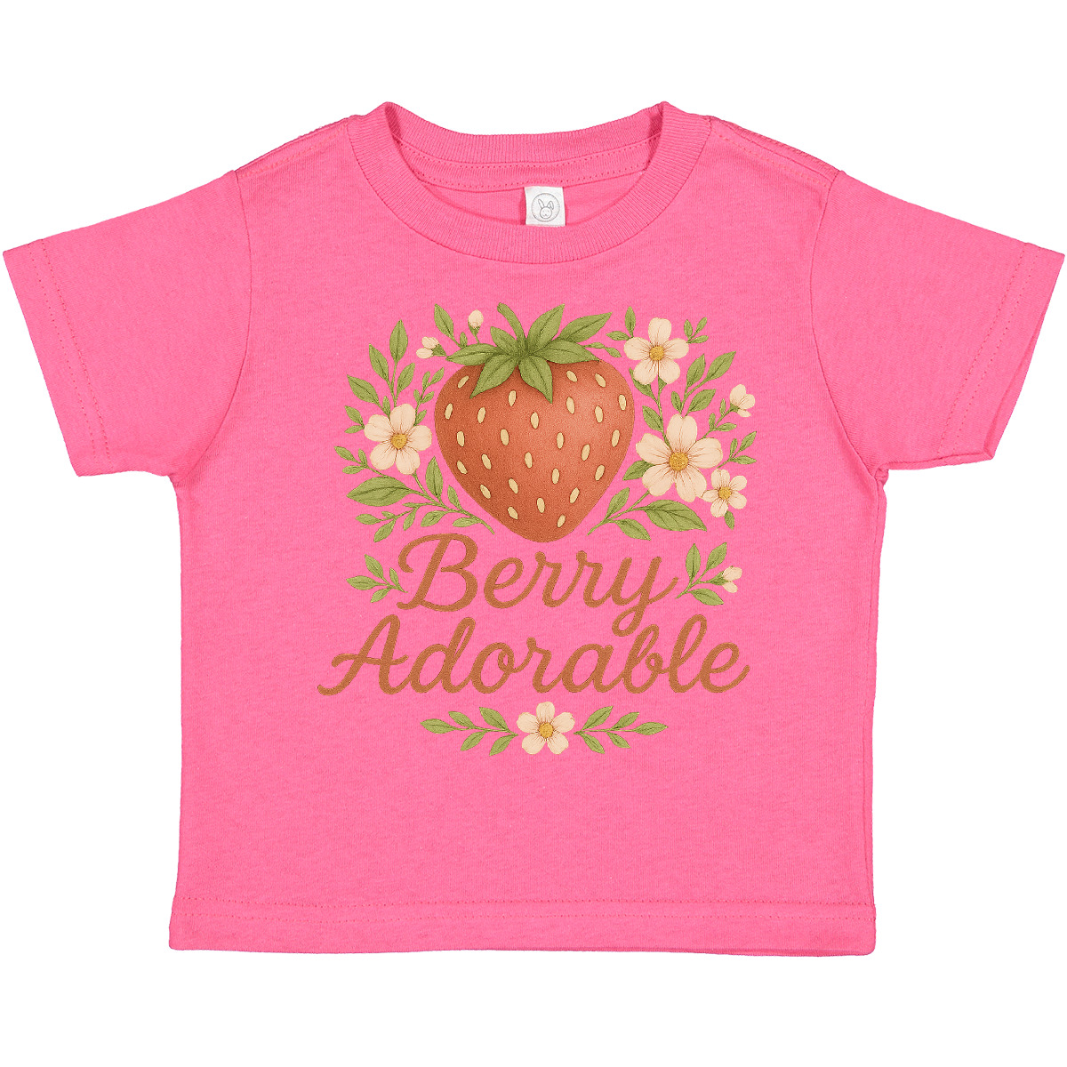 Inktastic Berry Adorable Strawberry Floral Design Toddler T-Shirt Girl Outfit