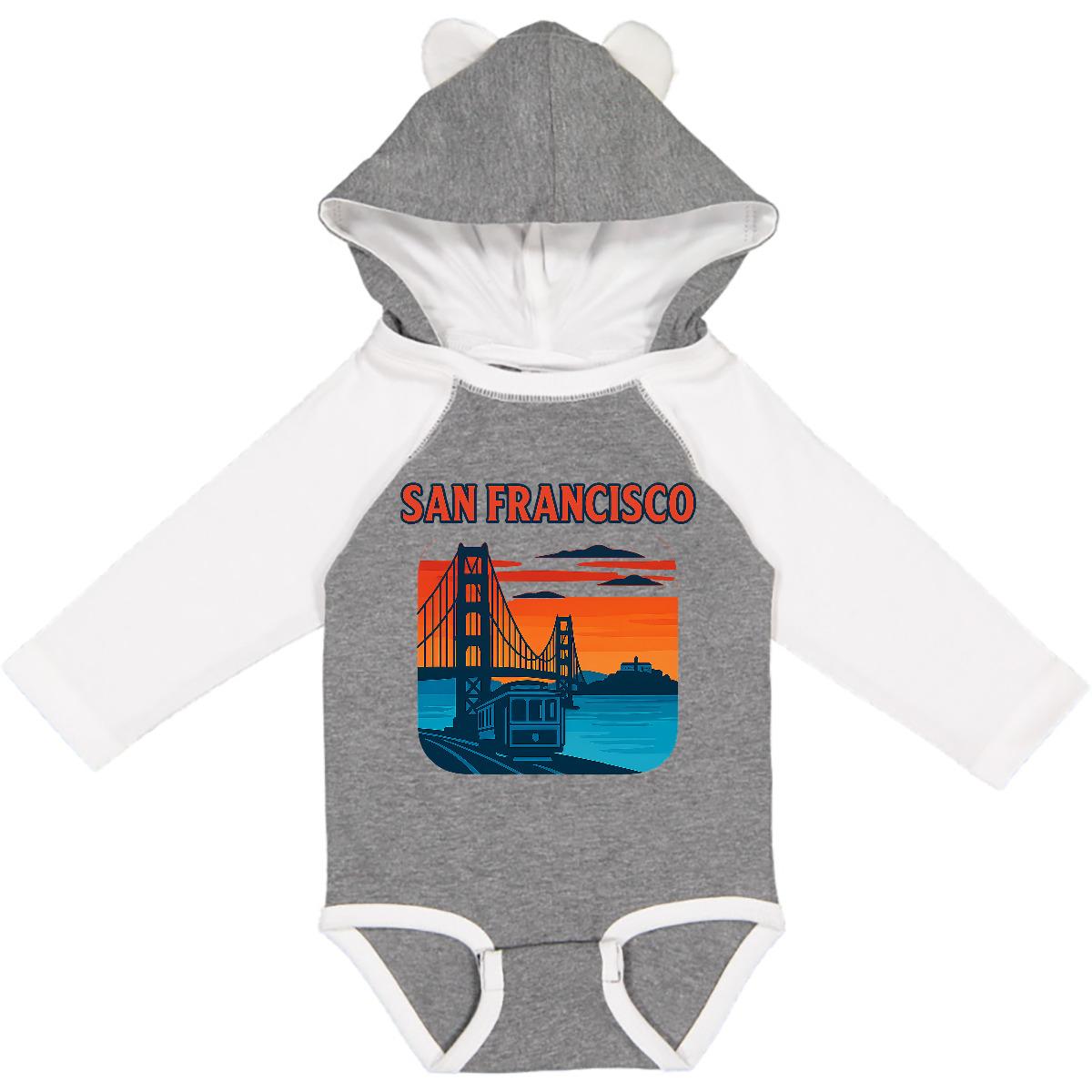 Inktastic San Francisco Golden Gate Bridge Retro Long Sleeve Creeper Aesthetic