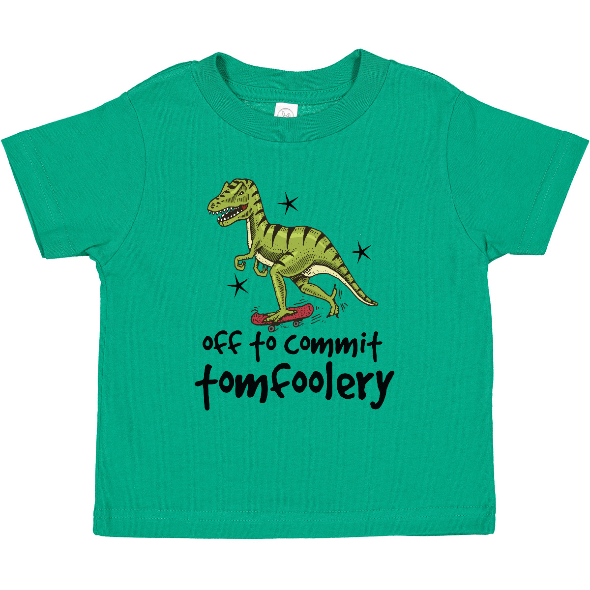 Inktastic Dinosaur Off To Commit Tomfoolery Toddler T-Shirt Trex T Rex Boy Joke