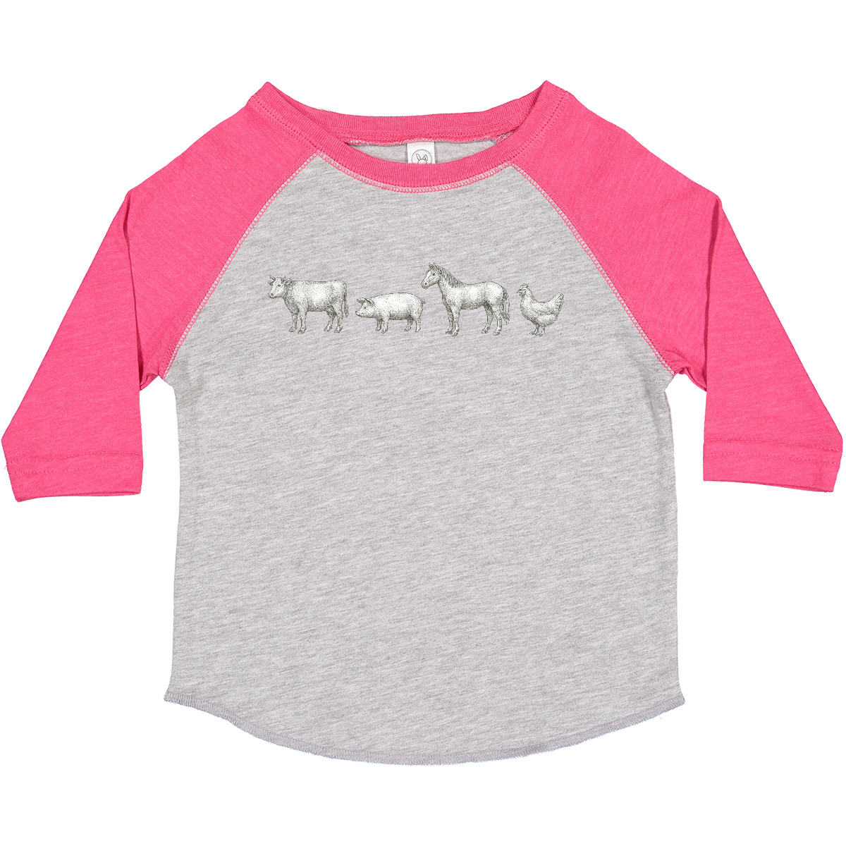 Inktastic Farm Animal Illustration Art Cow Pig Horse Chicken Toddler T-Shirt Fun