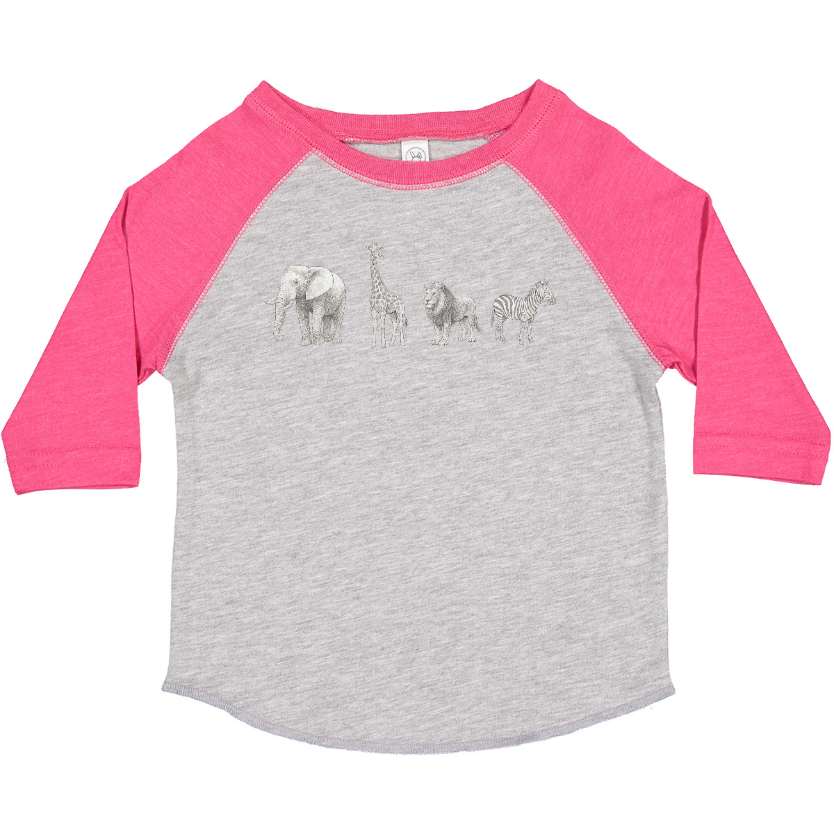 Inktastic Safari Animal Sketch Elephant Giraffe Lion Zebra Toddler T-Shirt Shirt