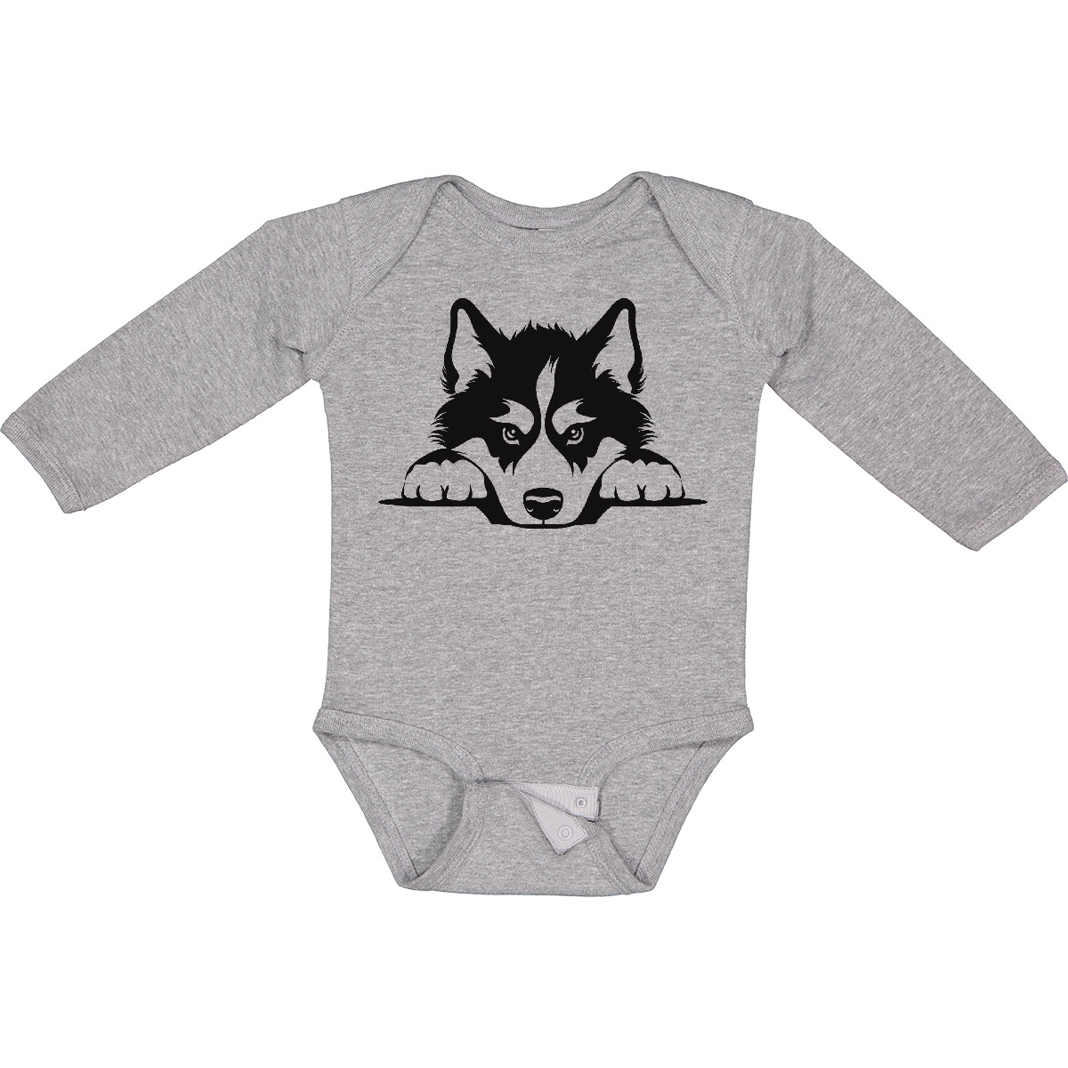 Inktastic Peeking Siberian Husky Long Sleeve Creeper Dog