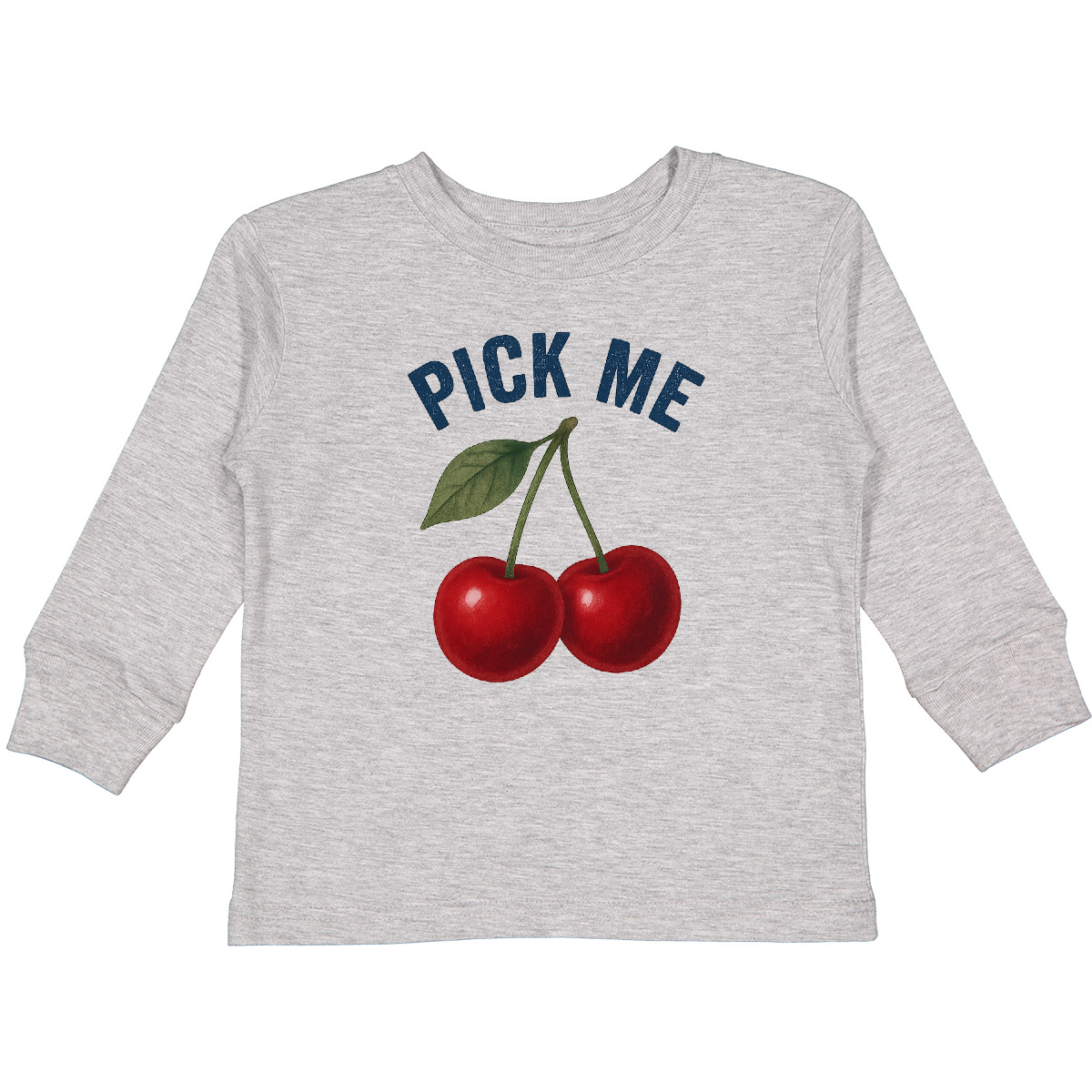 Inktastic Cherry Pick Me Cute Fruit Humor Toddler Long Sleeve T-Shirt Funny Red