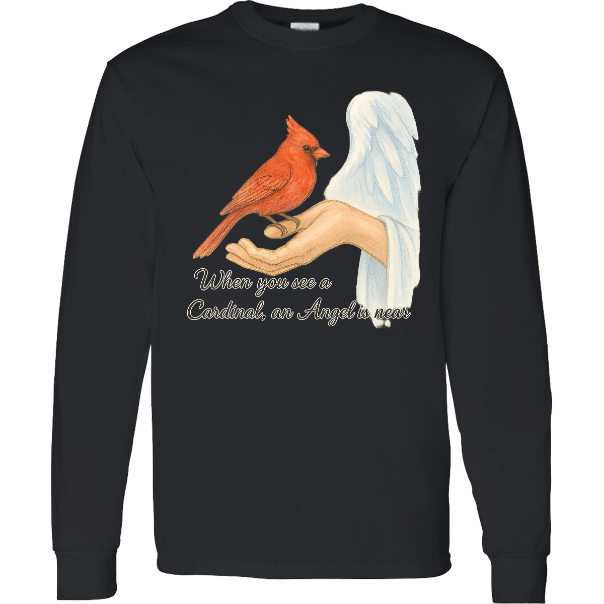 Inktastic Cardinal Angel Message Memorial Tribute Long Sleeve T-Shirt Mens Tee