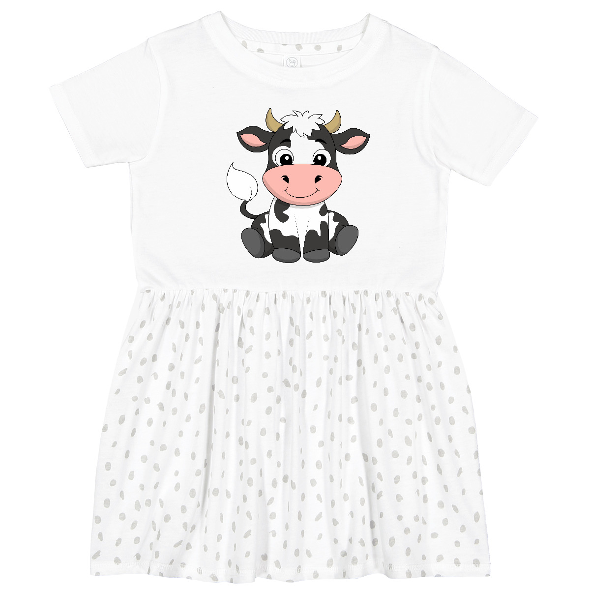 Inktastic Cute Black And White Holstein Cow Toddler Dress Farm Girls