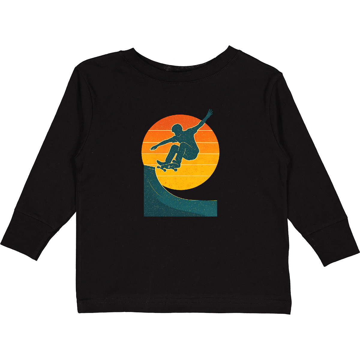 Inktastic Skateboarding Sunset Skateboarder Toddler Long Sleeve T-Shirt Skater