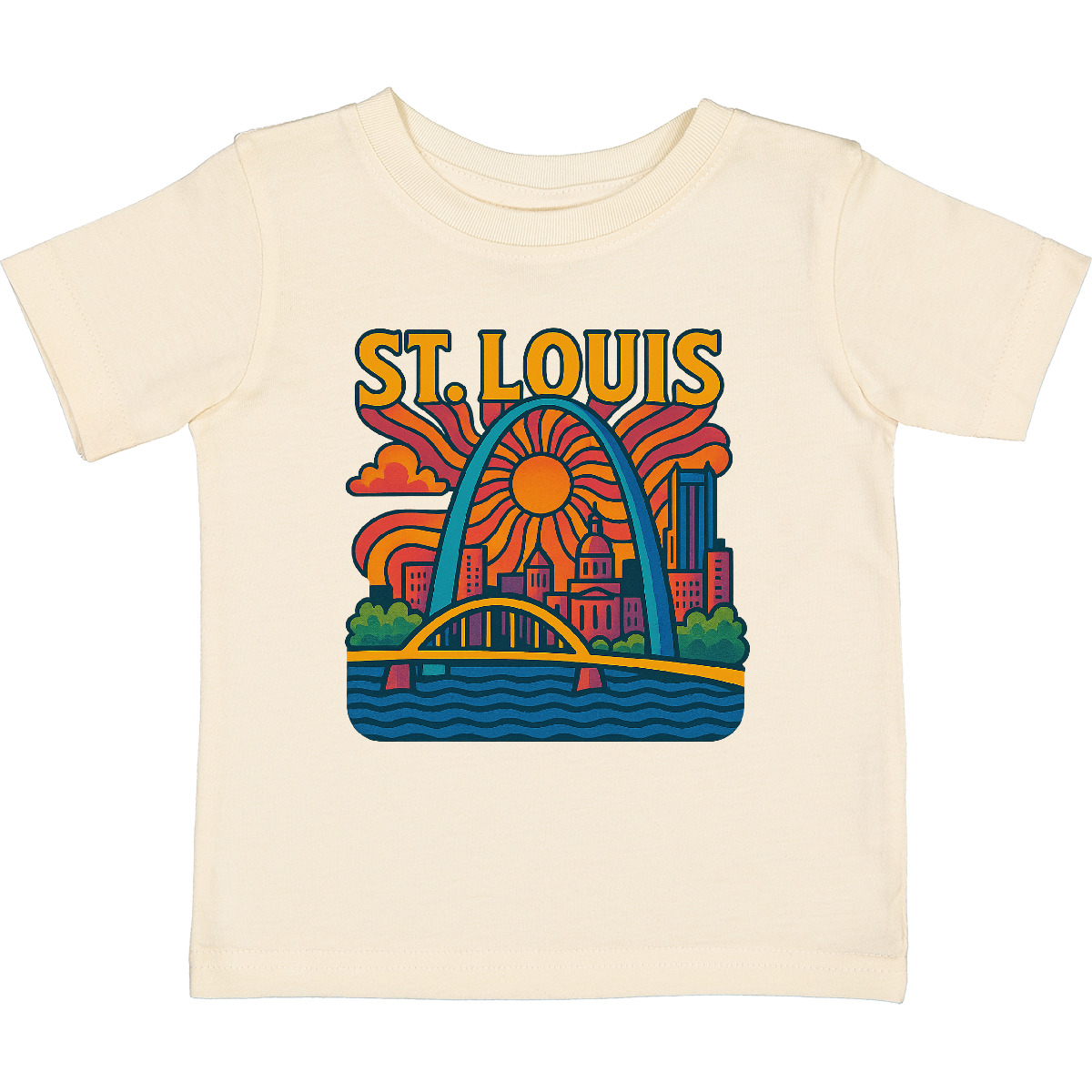 Inktastic St. Louis Skyline Retro Style Baby T-Shirt Infant Tees Shower Clothing