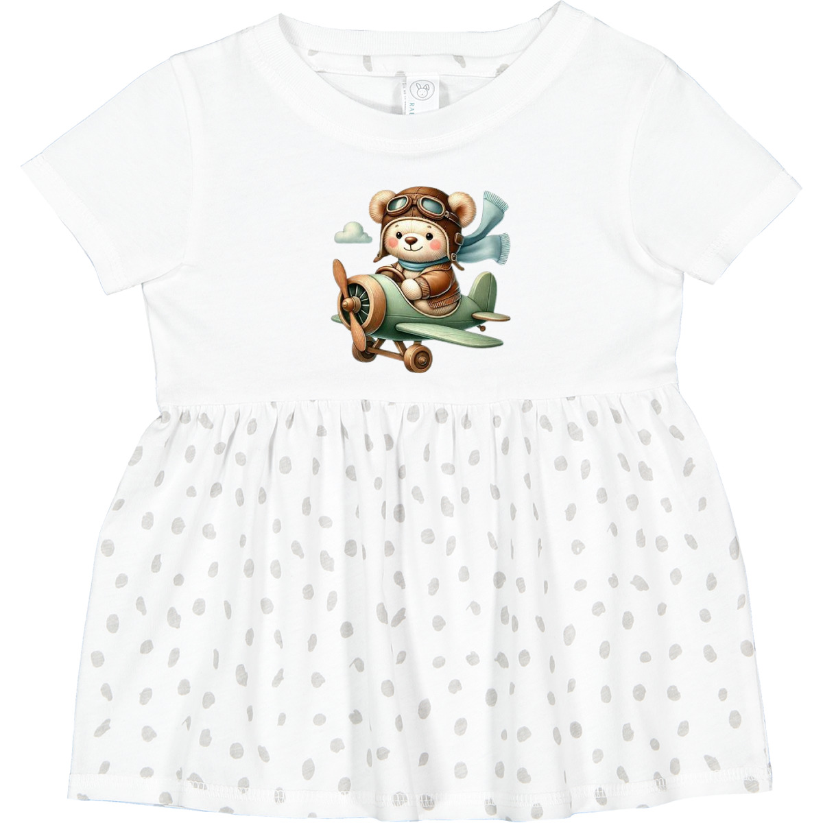 Inktastic Flying Bear Infant Dress Plane Girl Jersey Lightweight
