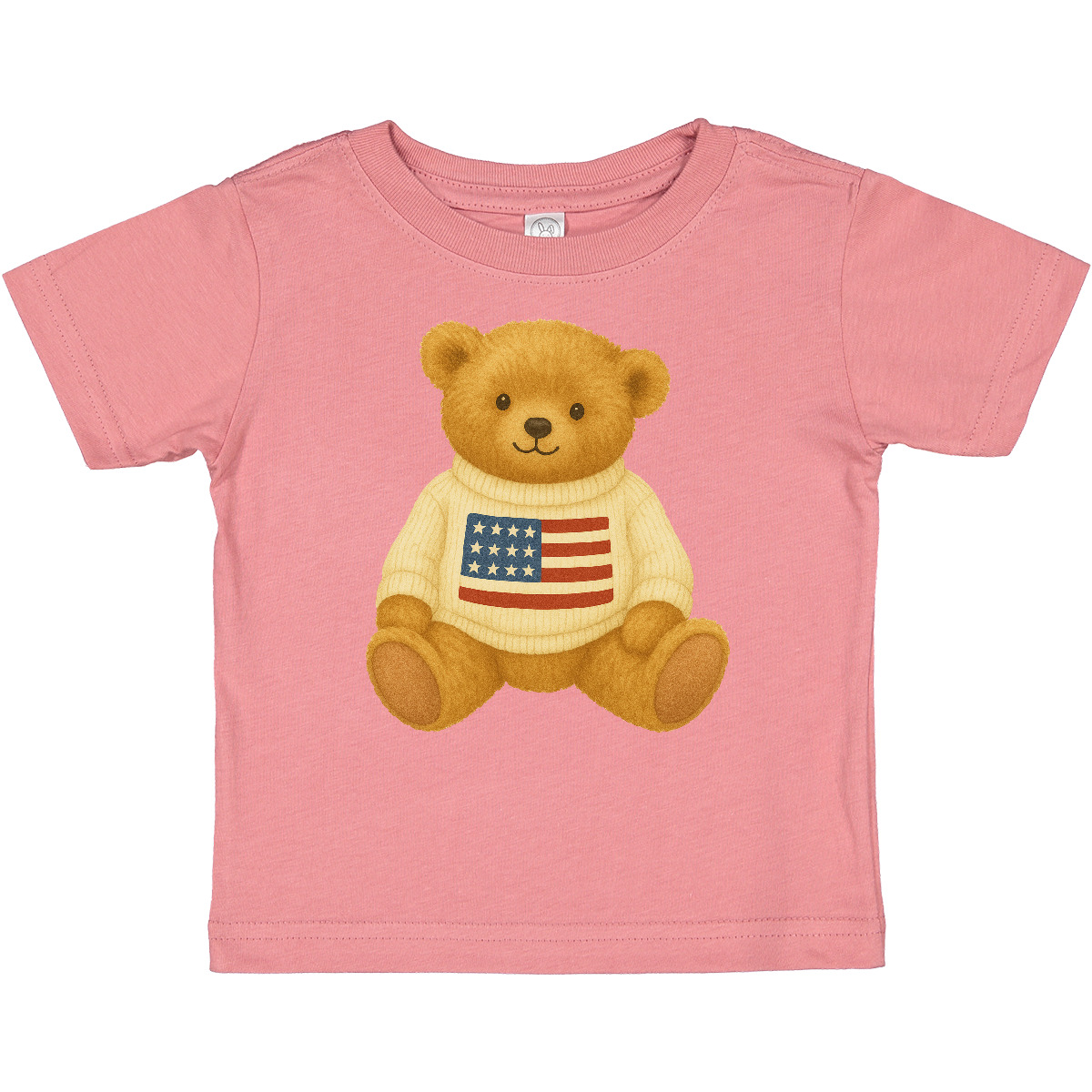 Inktastic American Flag Bear Baby T-Shirt 4th Of July Red White Blue Shirt Kids