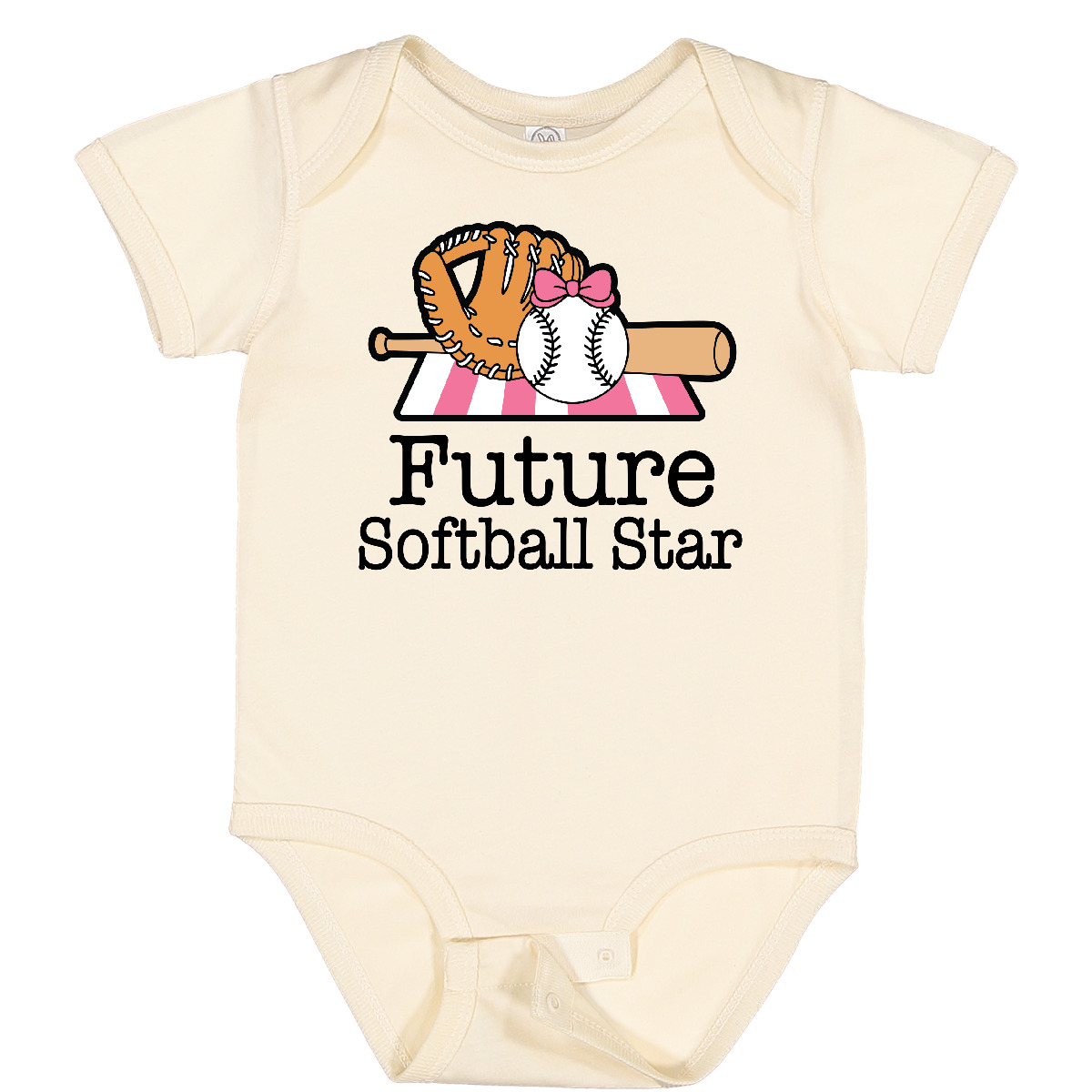 Inktastic Future Softball Star Sports Glove Girls Baby Bodysuit Ball Outfit Team
