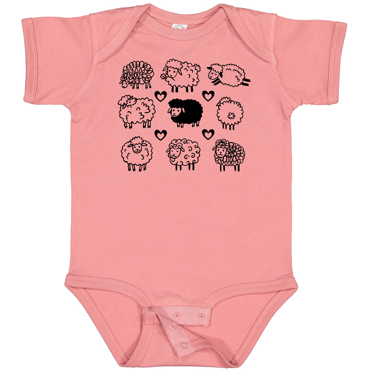 Inktastic Lambs Cute Farm Animals Baby Bodysuit Lamb Sheep Black Outfit Infant