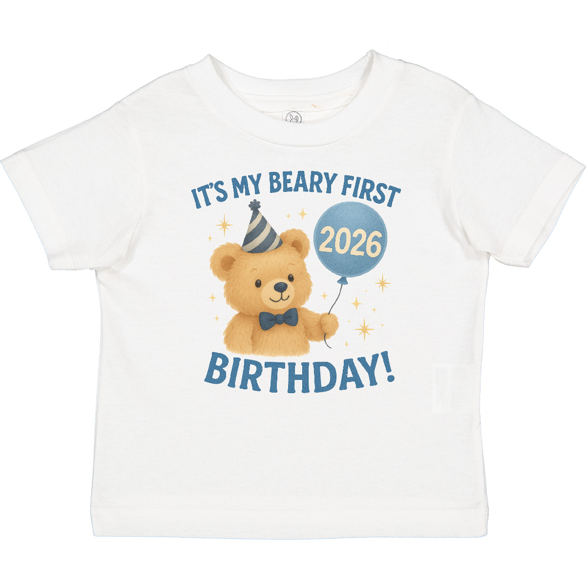 Inktastic Beary First Birthday 2026 Teddy Bear Baby T-Shirt Cute Babys Infant