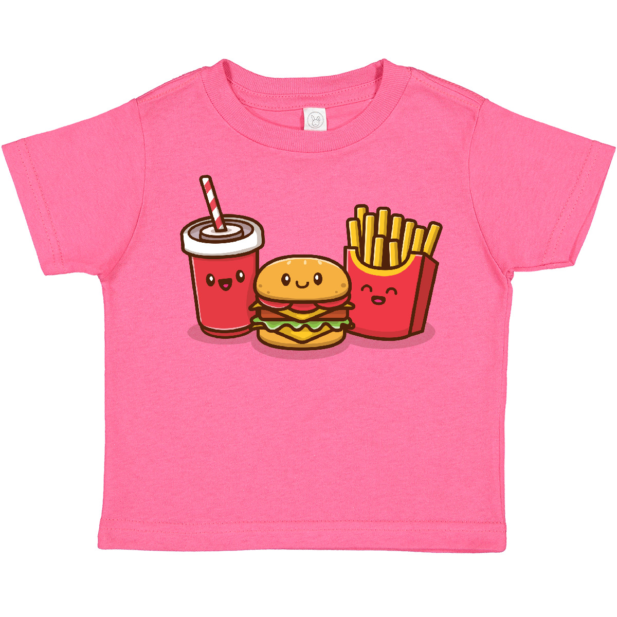 Inktastic Cute Fast Food Friends Burger Fries Soda Toddler T-Shirt Kawaii Happy