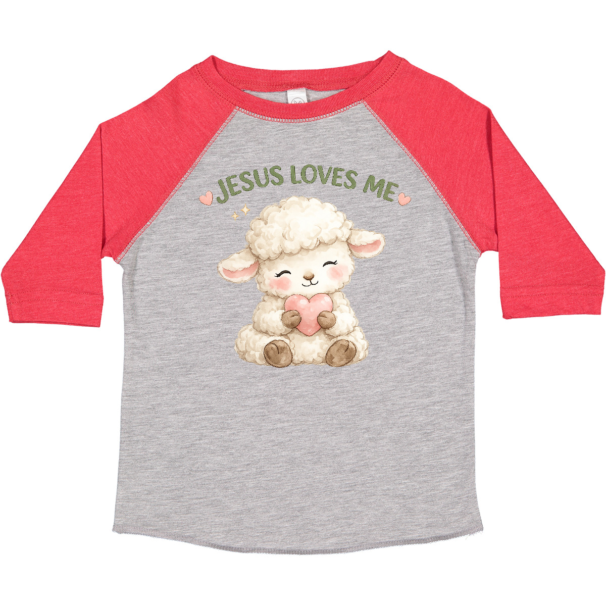 Inktastic Jesus Loves Me Cute Lamb Illustration Toddler T-Shirt Christian Heart