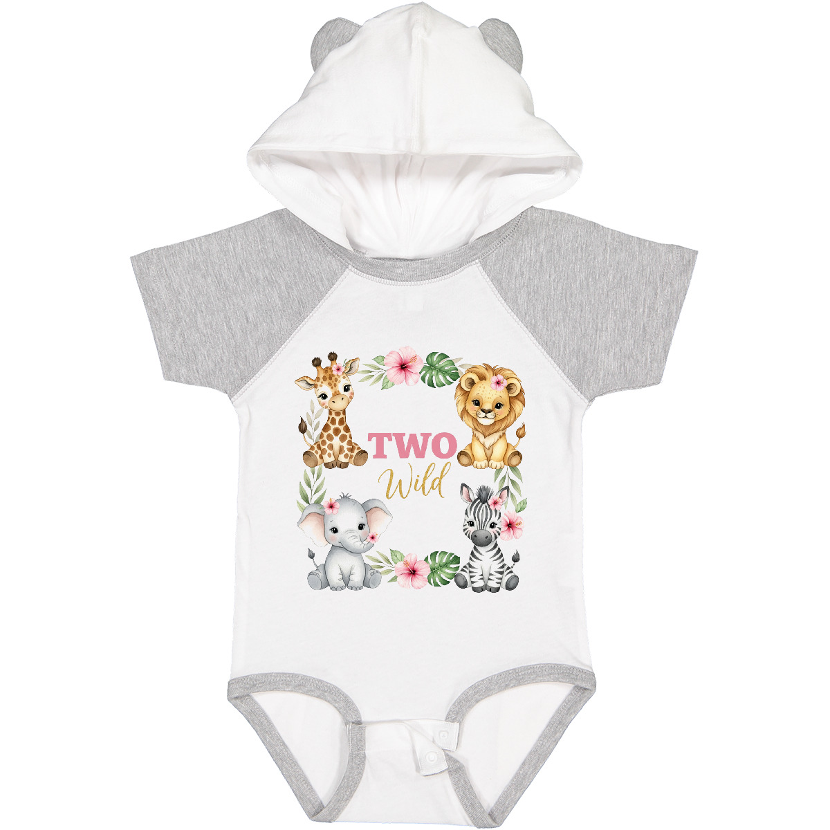 Inktastic Two Wild Safari Animal Birthday Baby Bodysuit Jungle One-piece Infant