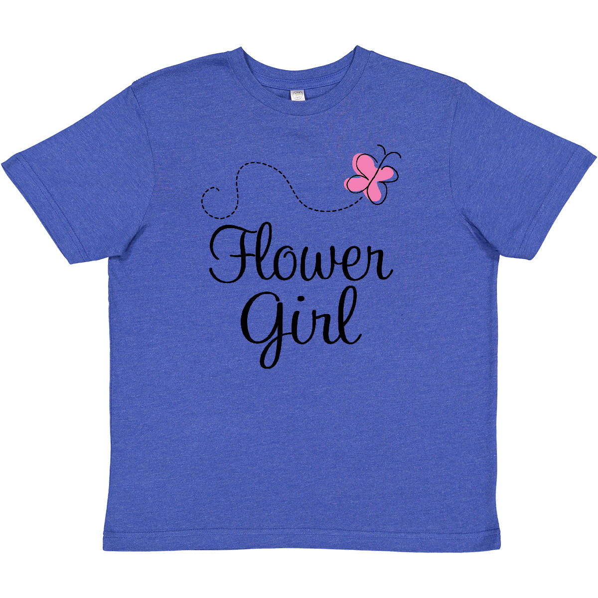Inktastic Flower Girl Wedding Butterfly Youth T-Shirt Marriage Party Bridal Pink - Picture 8 of 8