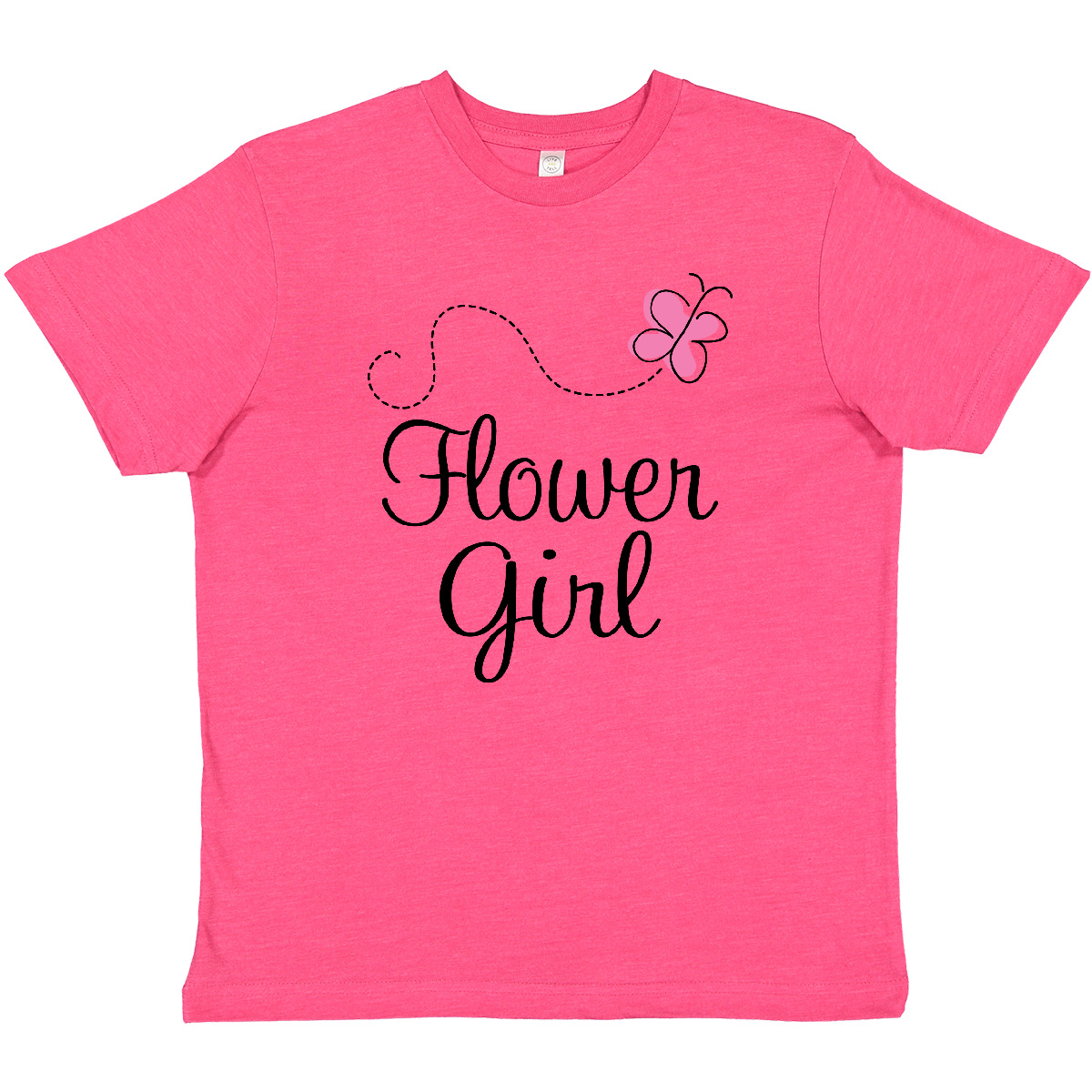 Inktastic Flower Girl Wedding Butterfly Youth T-Shirt Marriage Party Bridal Pink - Picture 7 of 8
