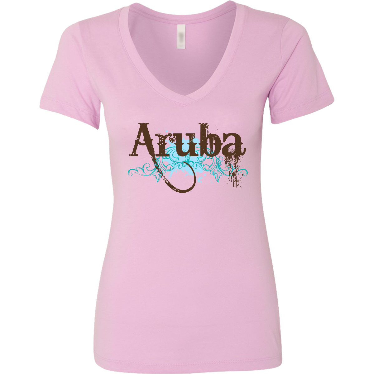 Inktastic Aruba Women’s V-Neck T-Shirt Travel Country Countries Vacation Apparel