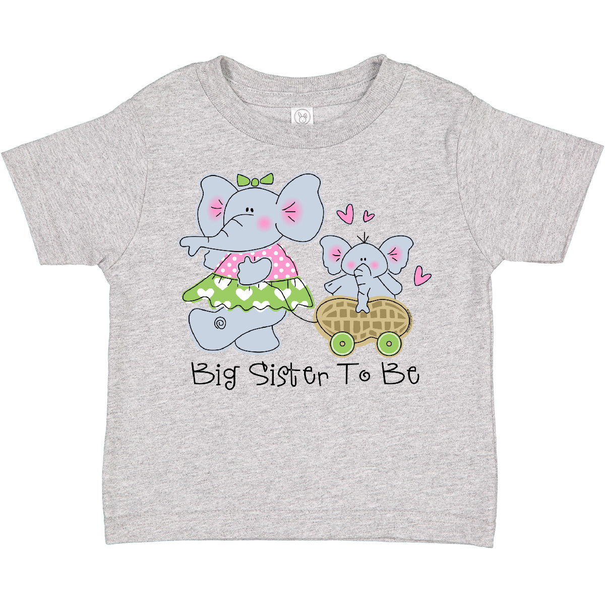 Inktastic Elephant Future Big Sister Toddler T-Shirt To Be Peanut Circus Heart - Picture 3 of 9