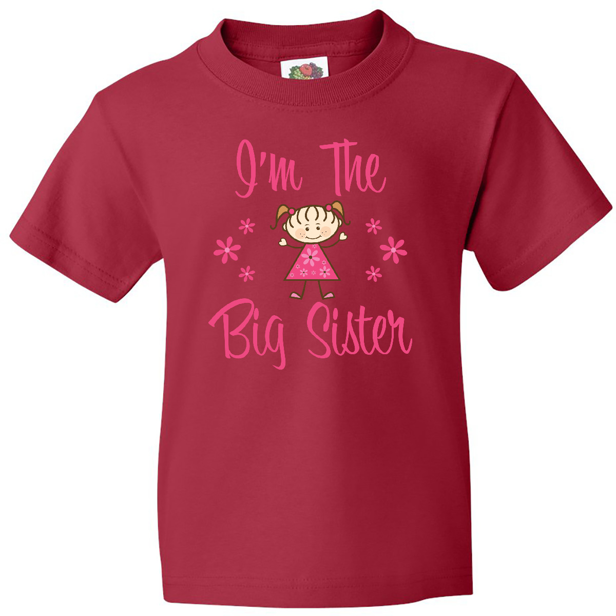 Inktastic The Big Sister Youth T-Shirt Sis Older Sibling Flower Cute Adorable - Bild 9 von 11