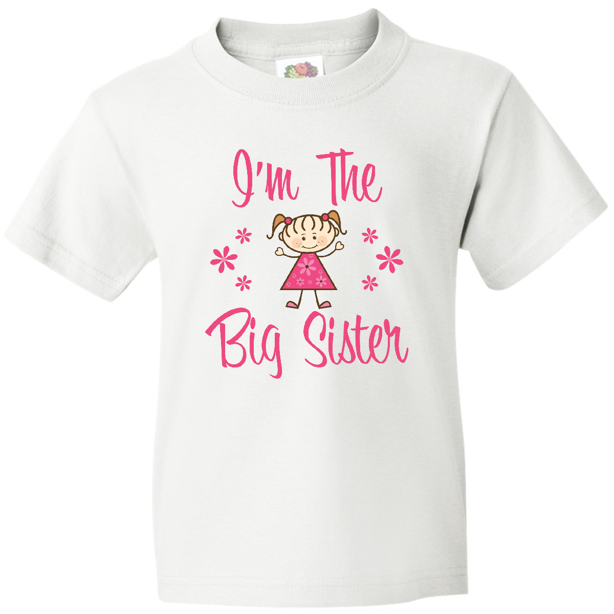 Inktastic The Big Sister Youth T-Shirt Sis Older Sibling Flower Cute Adorable - Bild 11 von 11